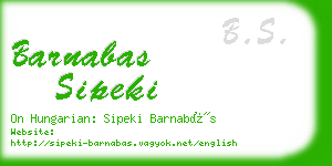 barnabas sipeki business card